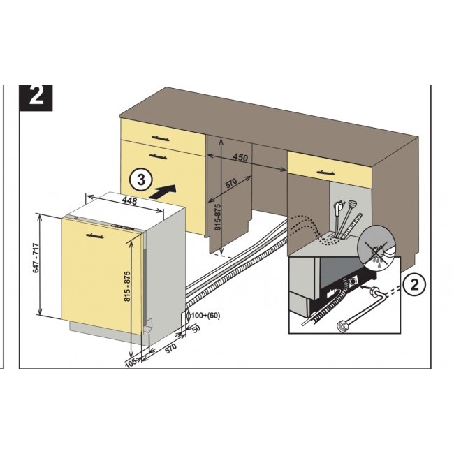 Съдомиялна машина за вграждане Crown DW 4530 ABI