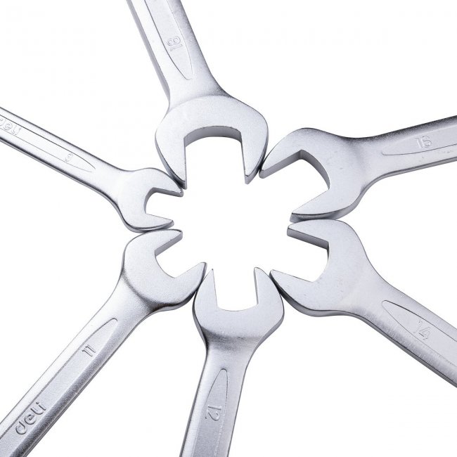 Комплект домакински инструменти Deli Комплект двоен гаечен ключ Sets 12 pcs Deli Tools EDL160012A