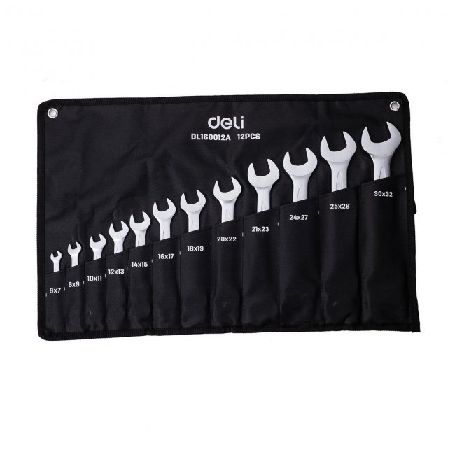 Комплект домакински инструменти Deli Комплект двоен гаечен ключ Sets 12 pcs Deli Tools EDL160012A