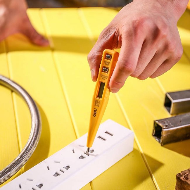 Фазомер Deli Tools EDL8003 Voltage Tester 12-250V 