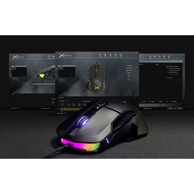 Мишка Delux M629BU RGB 16000DPI
