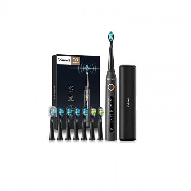Електрическа четки за зъби FairyWill Sonic toothbrush FW-507 Plus - Звукова технология, комплект с калъф и накрайници