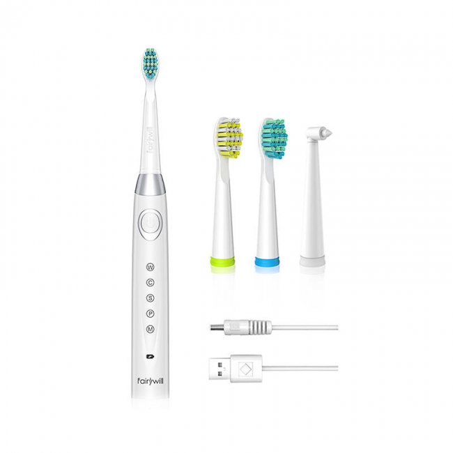 Електрическа четка за зъби FairyWill Sonic Toothbrush FW-508 - БЯЛ -- WHITE