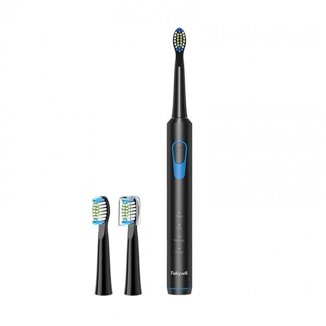 Електрическа четка за зъби FairyWill Sonic Toothbrush with head set FW-E6 - ЧЕРЕН -- BLACK