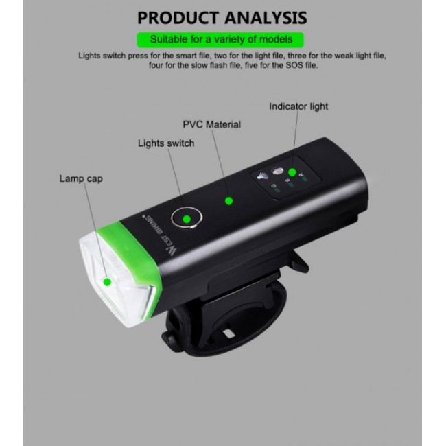 Аксесоар за велосипед Фар за колело Westbiking  HJ - 047
