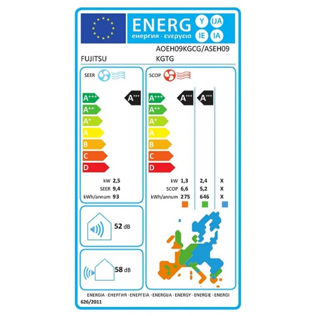 Климатик Fujitsu ASEH09KGTG/AOEH09KGCG