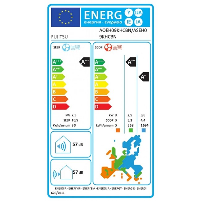 Климатик Fujitsu ASEH09KHCBN/AOEH09KHCBN