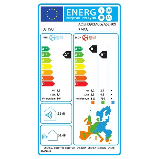Климатик Fujitsu ASEH09KMCG/AOEH09KMCG