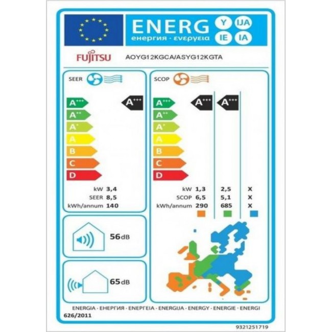 Климатик Fujitsu ASEH12KGTG/AOEH12KGCG