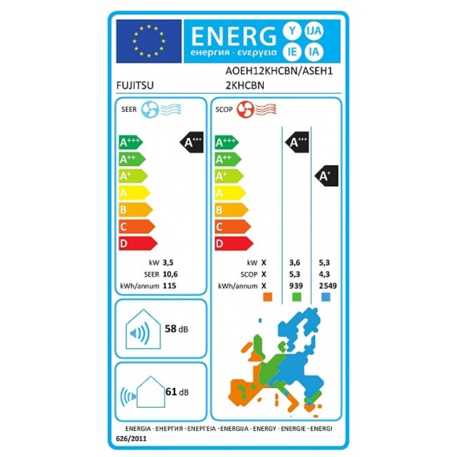 Климатик Fujitsu ASEH12KHCBN/AOEH12KHCBN