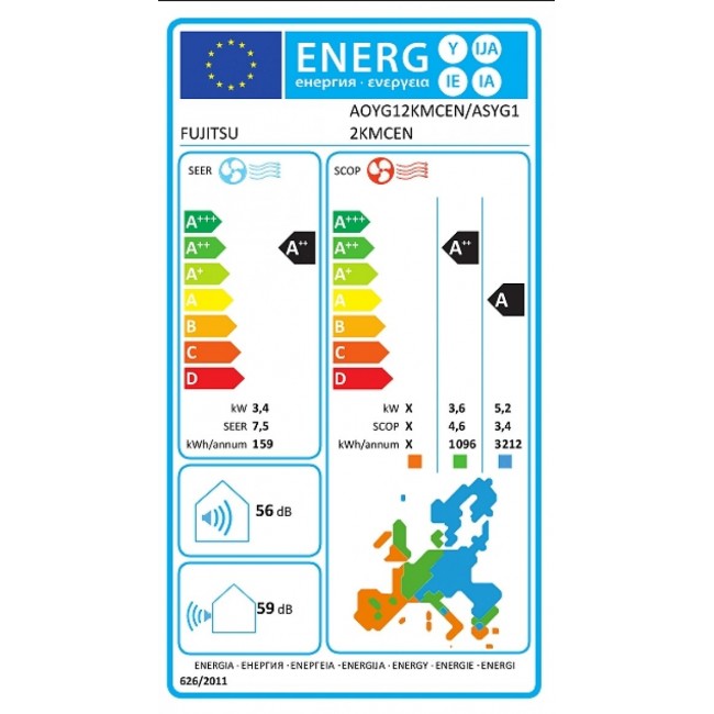 Климатик Fujitsu ASYG12KMCEN/AOYG12KMCEN