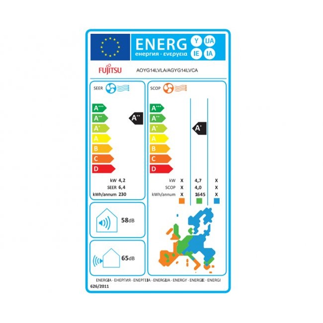 Подов климатик Fujitsu ASYG14KVCA