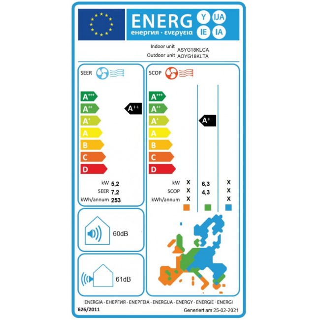 Климатик Fujitsu ASYG18KLCA/AOYG18KLTA