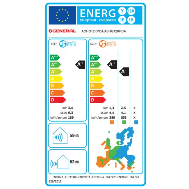 Климатик General Fujitsu ASHG12KPCA/AOHG12KPCA