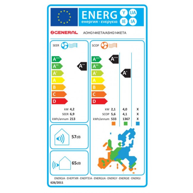 Климатик General Fujitsu ASHG14KETE/AOHG14KETA
