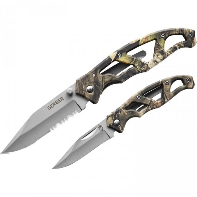 Джобен нож Gerber КОМПЛЕКТ СГЪВАЕМИ НОЖОВЕ PARAFRAME I + PARAFRAME MINI MOSSY OAK