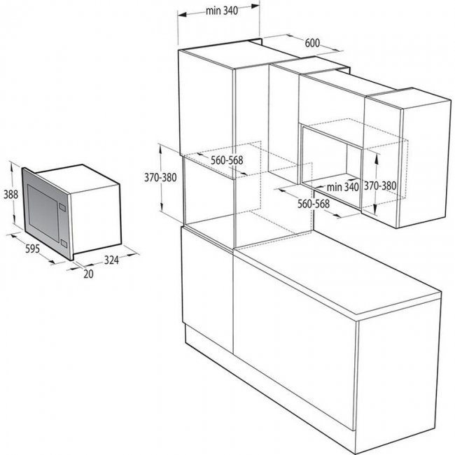 Микровълнова фурна за вграждане Gorenje BM201AG1BG