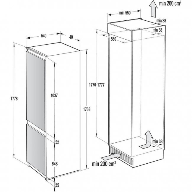 Хладилник за вграждане Gorenje RKI517EP1