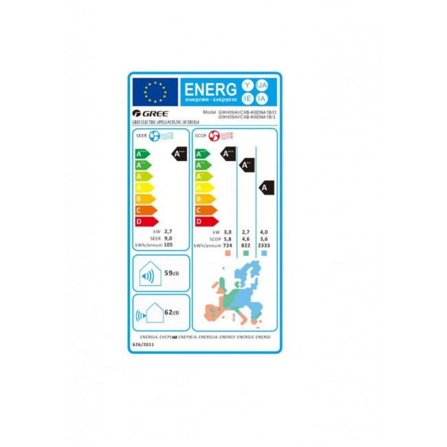 Климатик Gree GWH09AVCXB-K6DNA1B AIRY
