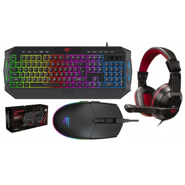 Клавиатура HAVIT Gaming set 4in1 Havit GAMENOTE KB501CM (Клавиатура+Слушалки+Мишка+Подложка)