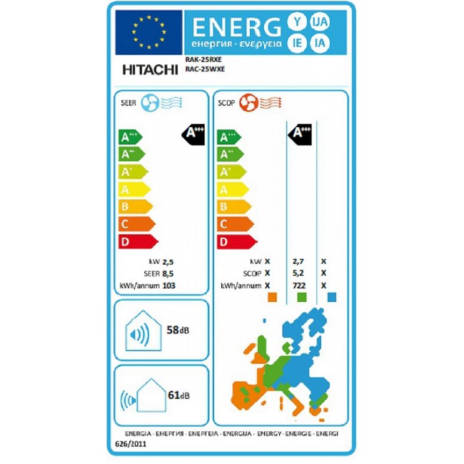Климатик Hitachi RAK-25RXE/RAC-25WXE