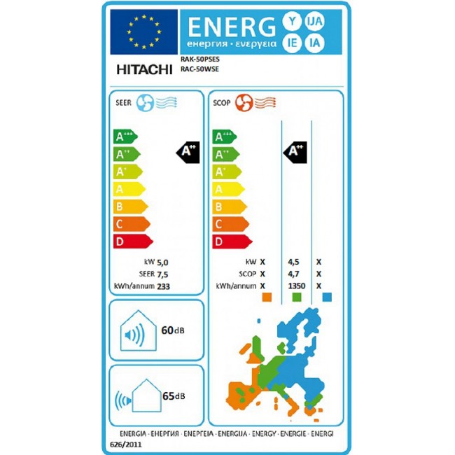 Климатик Hitachi RAK-50PSES/RAC-50WSE