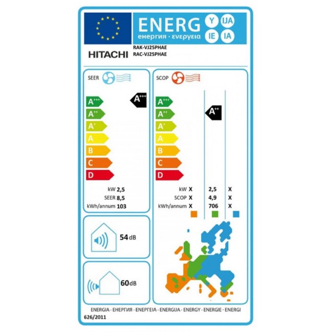Климатик Hitachi RAK-VJ25RHAE/RAC-VJ25WHAE