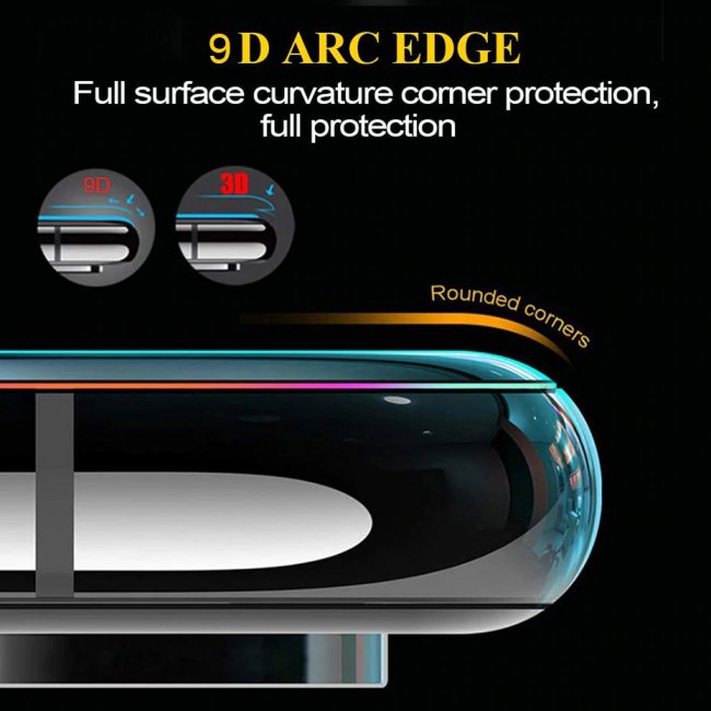 Стъклен Протектор за мобилен телефон Huawei Honor 10 9D Стъклен Протектор с пълно покритие