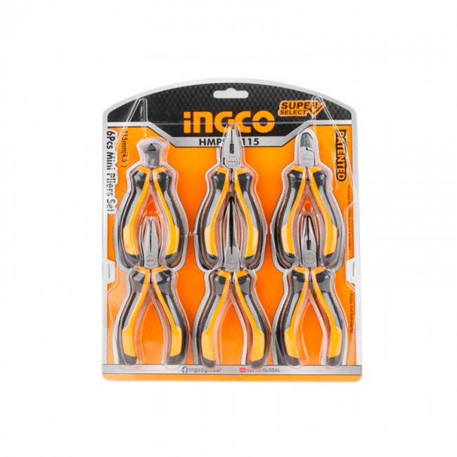 Инструмент INGCO HMPS06115 Mini pliers set 6 Pcs - Комплект мини клещи