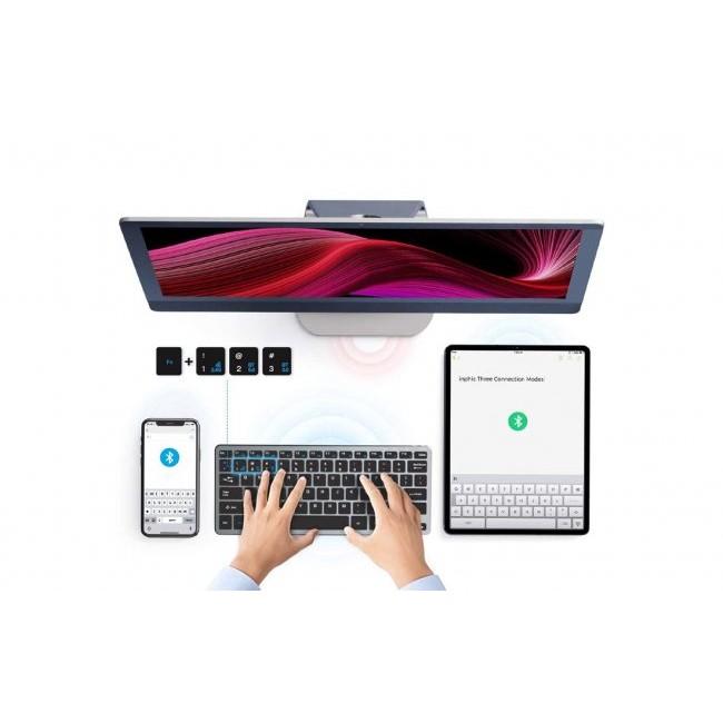 Клавиатура Inphic V780B Wireless Keyboard Bluetooth + 2.4G - Безжична клавиатура