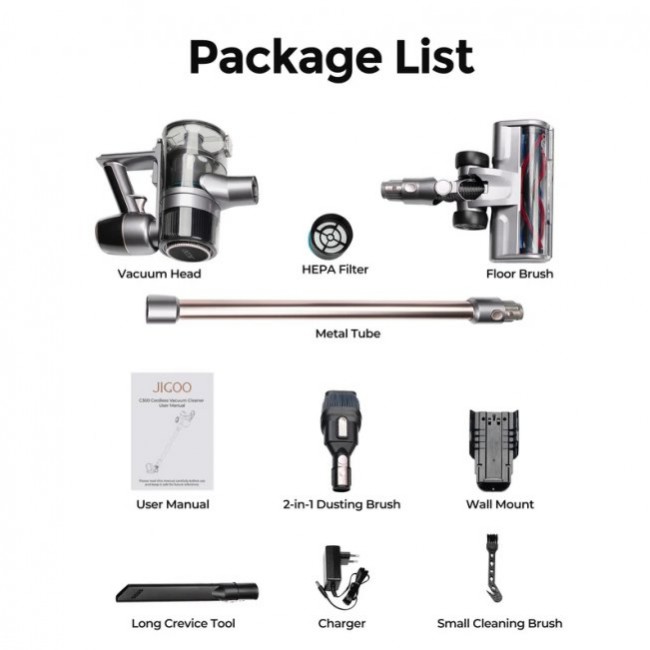 Вертикална прахосмукачка JIGOO C300 Cordless Vacuum Cleaner
