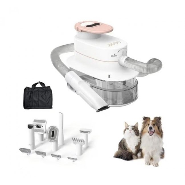 JIGOO P300 - Комплект 11 в 1 с машинка за подстригване и прахосмукачка за домашни любимци