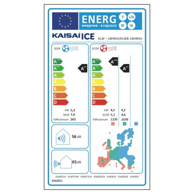 Климатик KAISAI ICE BLACK KLB-18HRHI/KLWB-18HRHO