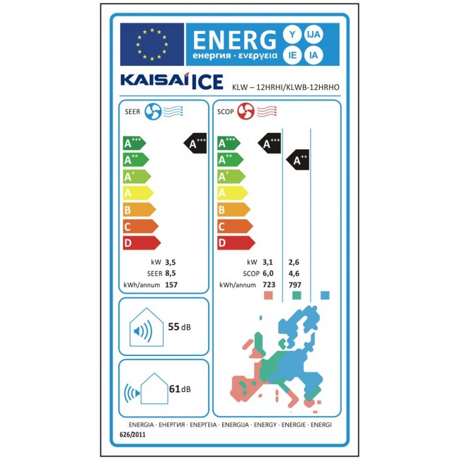 Климатик KAISAI ICE KLW-12HRHI/KLWB-12HRHO