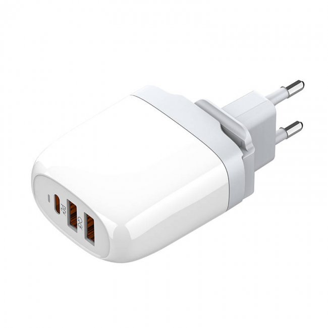 Зарядно устройство LDNIO A3511Q GaN charger A3511Q, 2x USB + USB-C, 65W