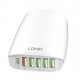 Зарядно устройство LDNIO A6573C, 5x USB, 65W Wall charger with cable 1.5m