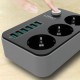 Смарт контакт, разклонител LDNIO SE3631 Power strip with 3 AC sockets, 6x USB, 1.6m