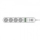 Смарт контакт, разклонител LDNIO SE4432 Power strip with 4 AC sockets, 4x USB, 2m