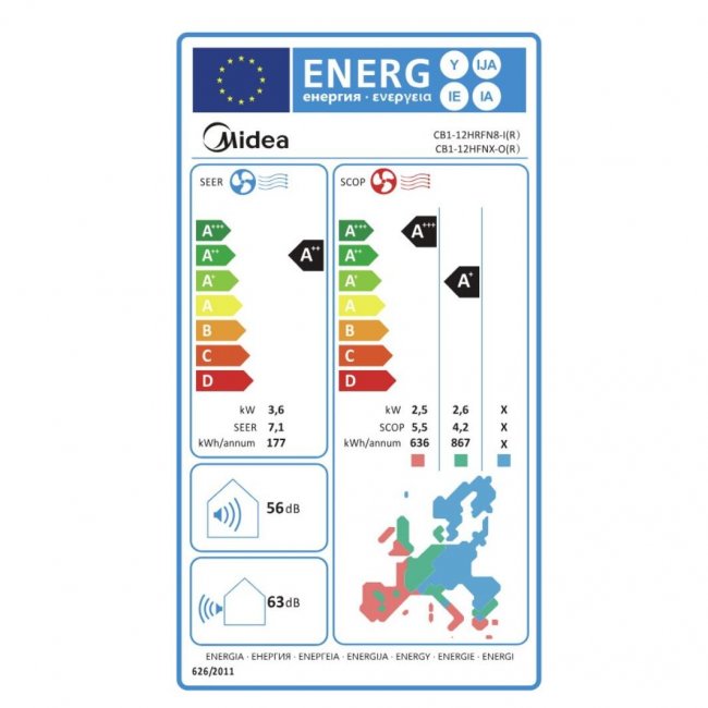 Климатик Midea CB1-12HRFN8-I(B)