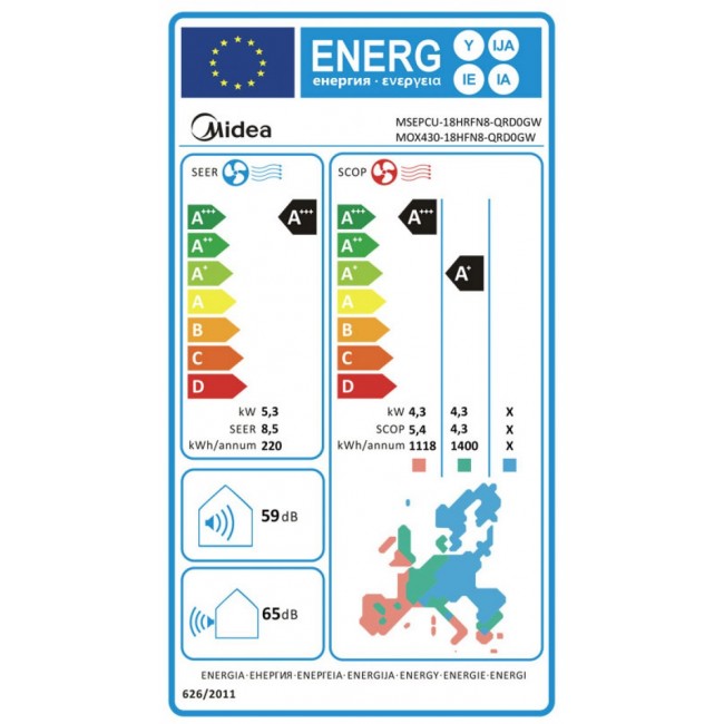 Климатик Midea MSEPCU-18HRFN8 IE All Easy Pro Nordic