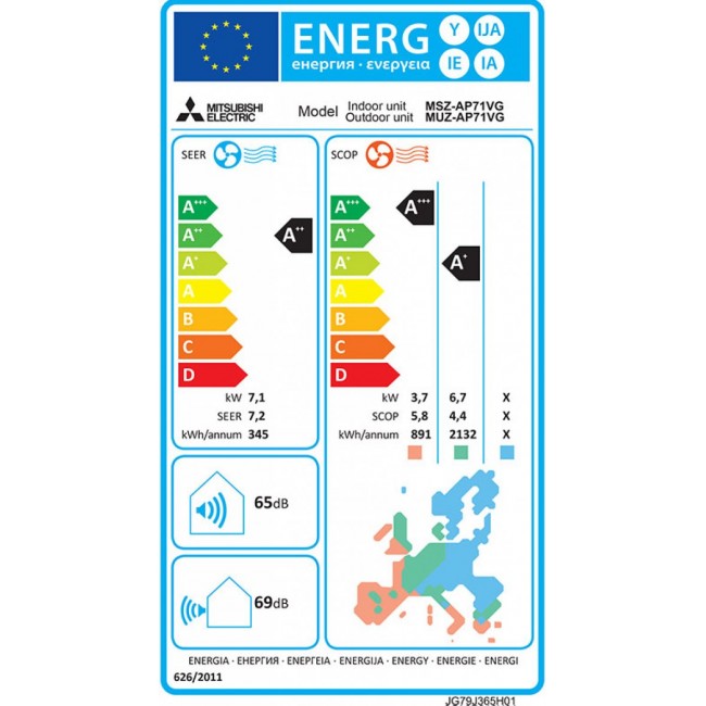 Климатик Mitsubishi Electric MSZ-AP71VGK/MUZ-AP71VG