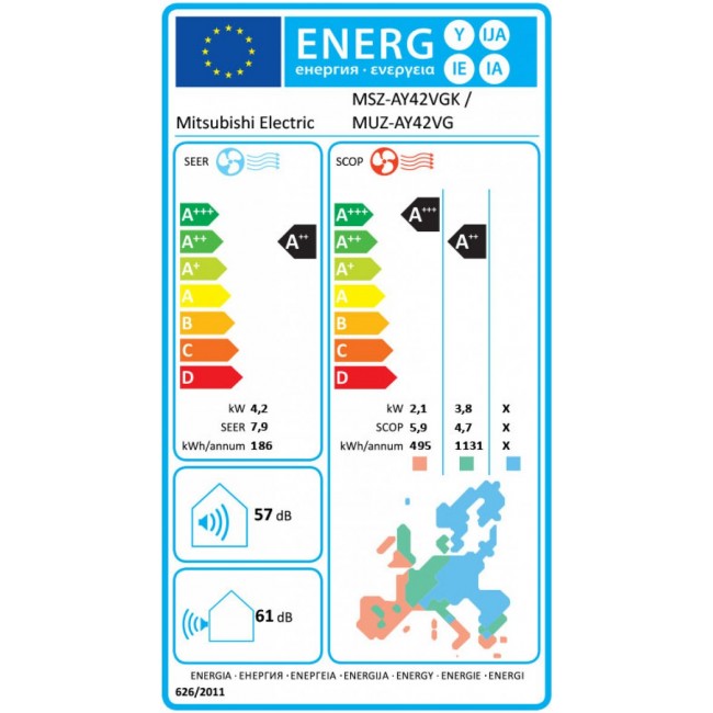 Климатик Mitsubishi Electric MSZ-AY42VGK/MUZ-AY42VG