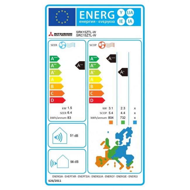 Климатик Mitsubishi Heavy SRK15ZTL-W/SRC15ZTL-W