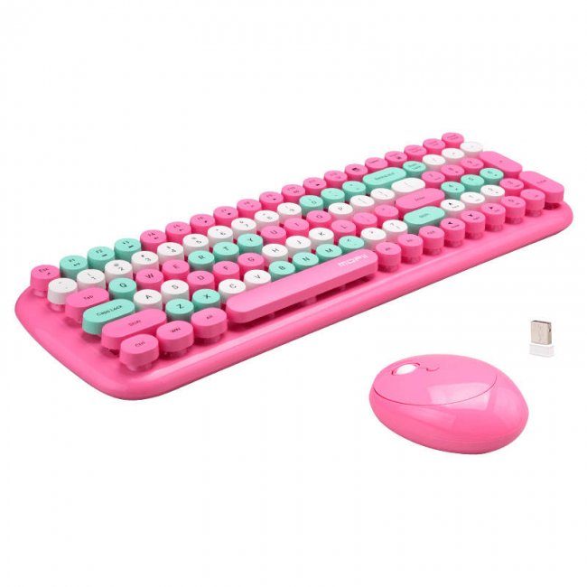 Клавиатура MOFII Wireless keyboard + mouse set Candy XR 2.4G - РОЗОВ -- PINK