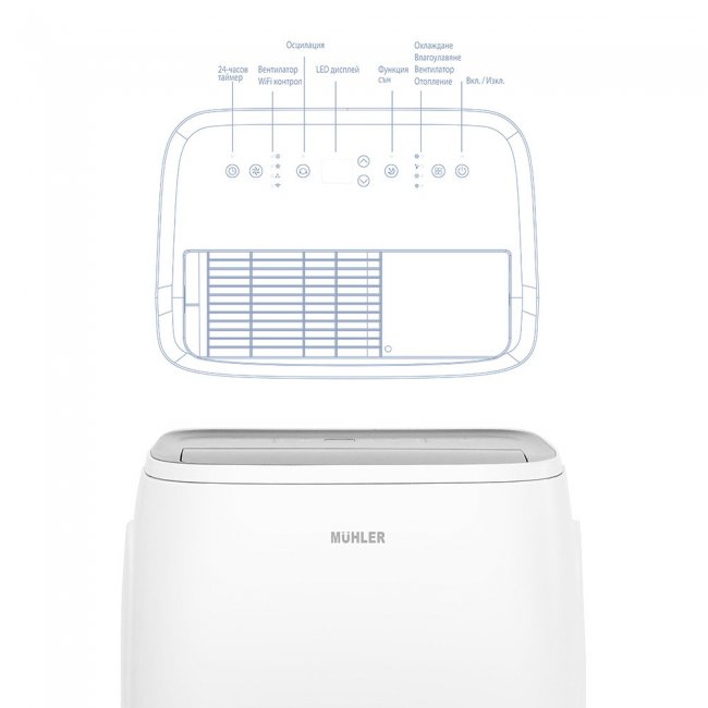 Мобилен климатик MUHLER MPAC12-CH Wi-Fi
