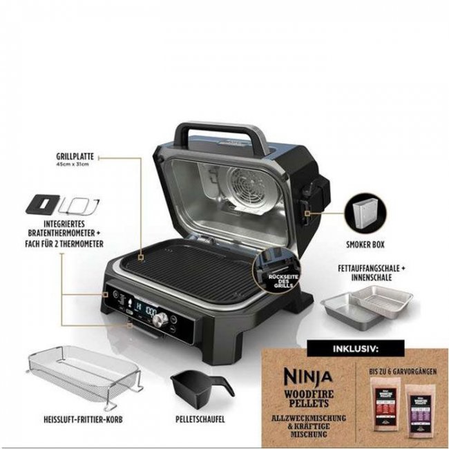Скара/Грил Ninja OG901EU Woodfire Pro Connect XL