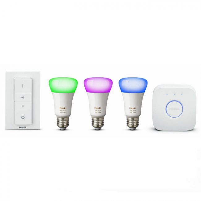 Philips Hue 10W A19 E27 3 set +switch