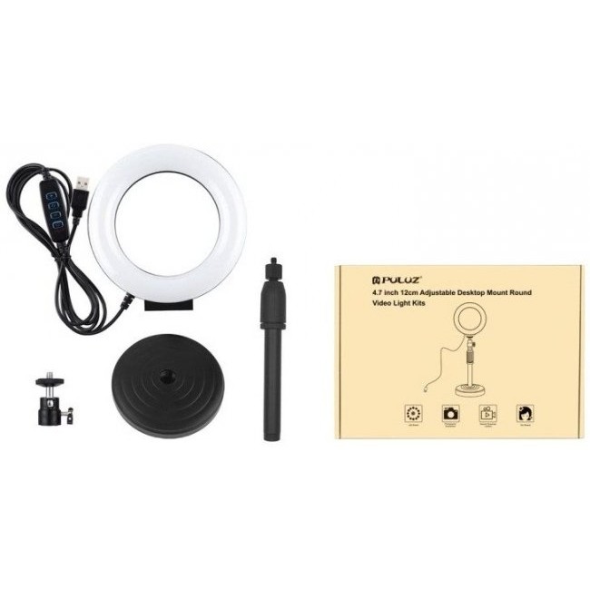 PULUZ Ring LED Лампа с Регулираща Стойка PU391