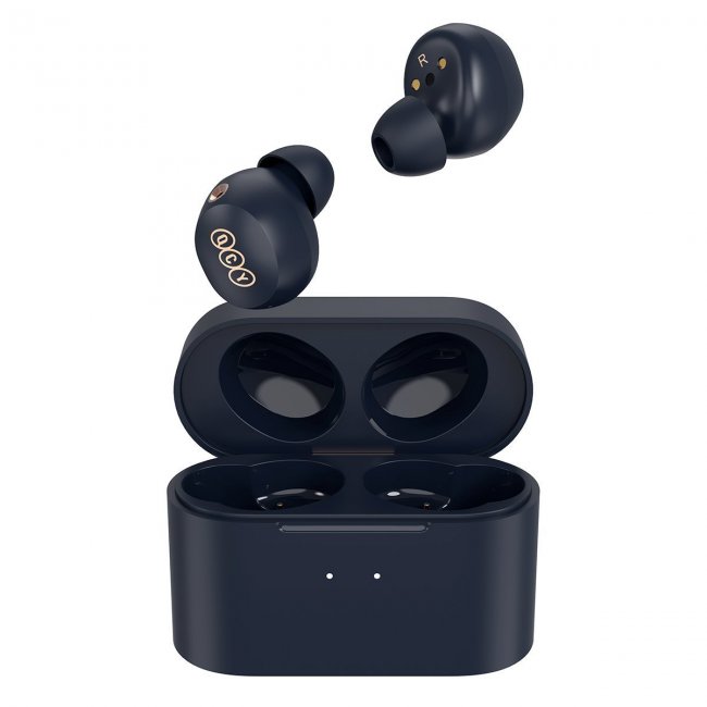 Безжични слушалки QCY HT01C TWS Wireless Earphones - ТЪМНОСИН -- DARK BLUE