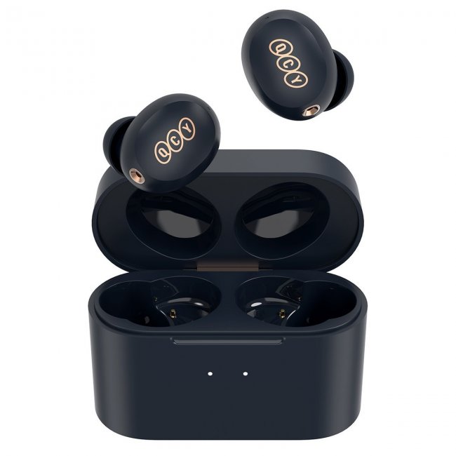Безжични слушалки QCY HT01C TWS Wireless Earphones - ТЪМНОСИН -- DARK BLUE